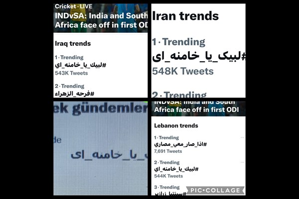 #لبیک_یا_خامنه_ای در کشورهای جهان ترند شد