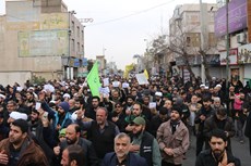 راهپیمایی مردم قم علیه جنایت آمریکا در به شهادت رساندن سردار سلیمانی